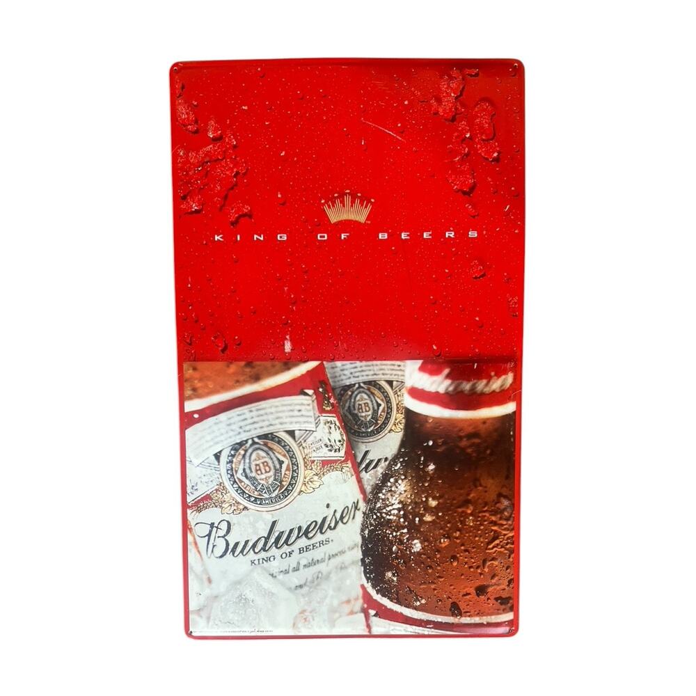 Budweiser King Of Beers "Crown English" Tin Sign 15" x 24" Made In USA 2001